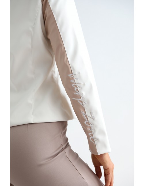 Tavaszi Bélelt Műbőr Dzseki - Fehér