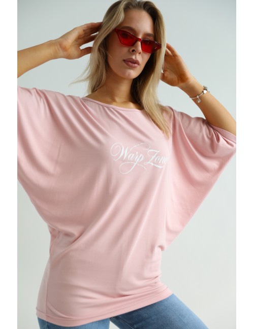 Nyomott Bő Felső - Rózsaszín