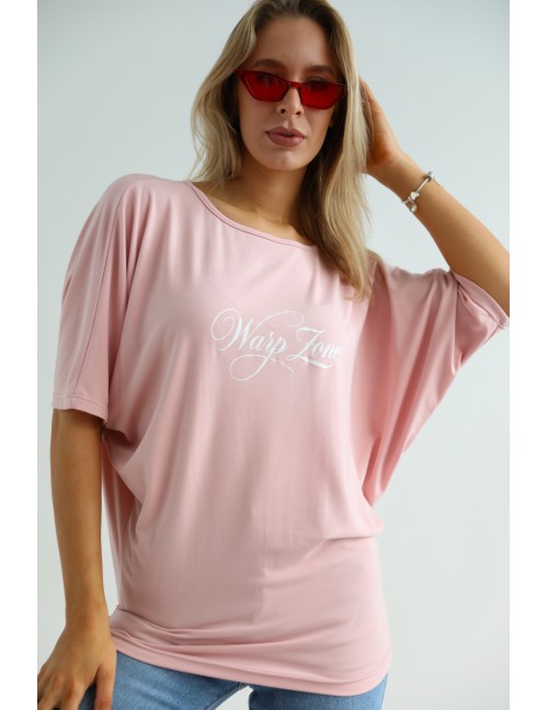 Nyomott Bő Felső - Rózsaszín