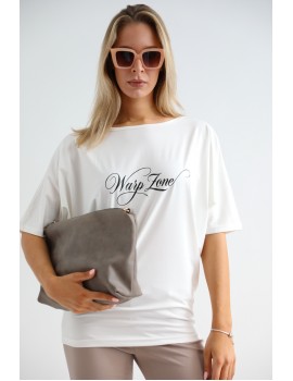 Nyomott Bő Felső - Fehér