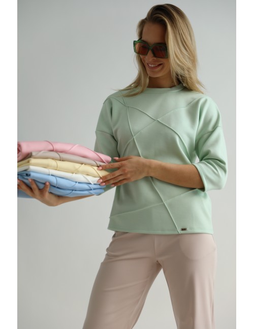 JOLENE Felső Tűzött Részlettel - Zöld