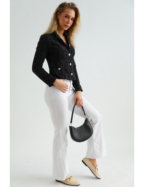 SILK Hímzett Farmernadrág