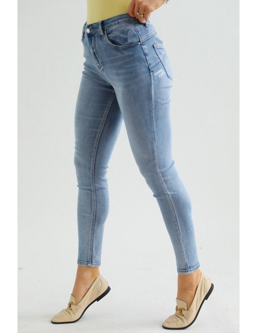 SUNDAY Hímzett Farmernadrág