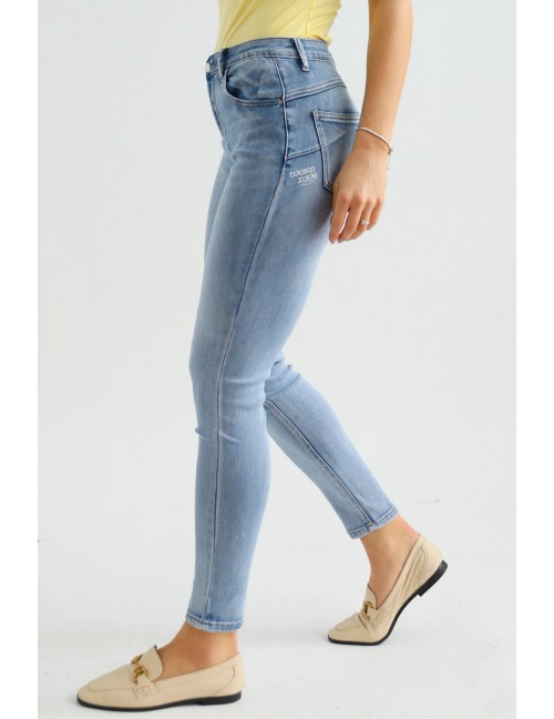 SUNDAY Hímzett Farmernadrág