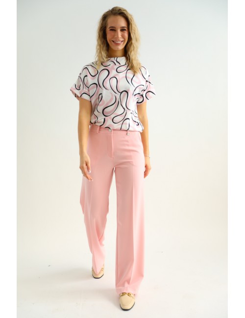 ZINA Felső - Rózsaszín Absztrakt Minta