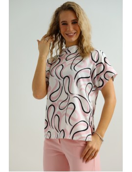 ZINA Felső - Rózsaszín Absztrakt Minta