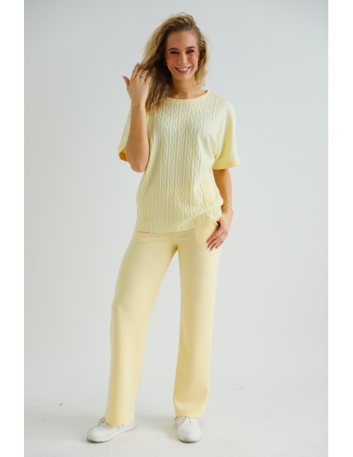 VALERIE Gumis Derekú Nadrág - Pasztell Sárga