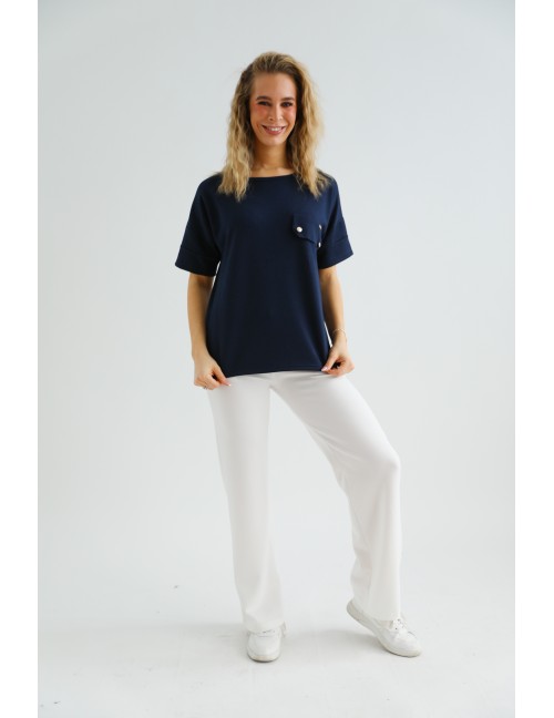 VALERIE Gumis Derekú Nadrág - Fehér