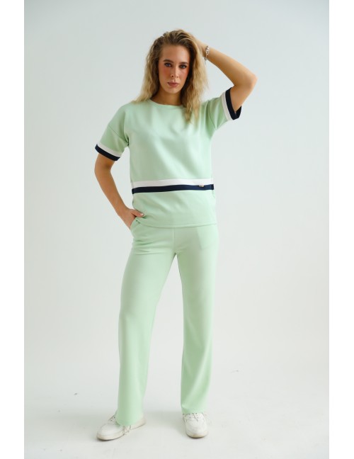 VALERIE Gumis Derekú Nadrág - Almazöld