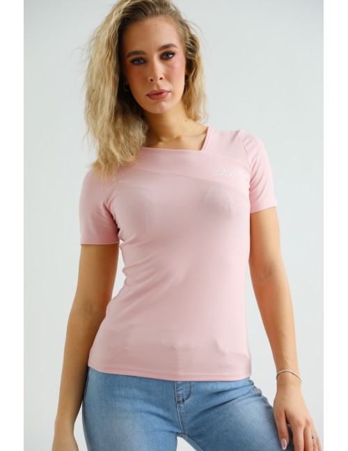 TEKLA Hímzett Felső - Rózsaszín