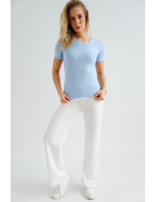 TEKLA Hímzett Felső - Világoskék