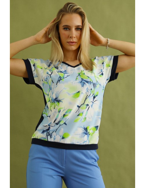 HAZEL Mintás Felső - Sötétkék