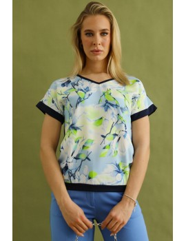 HAZEL Mintás Felső - Sötétkék