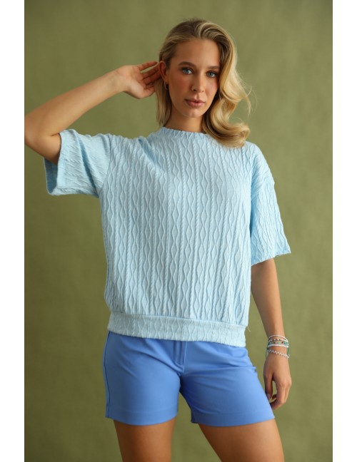 KATHY Tavaszi Kötött Felső - Világoskék
