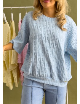 KATHY Tavaszi Kötött Felső - Világoskék