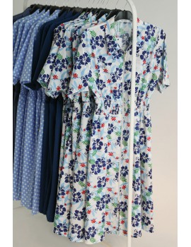 ORION Puplin Ing Ruha - Kék Virágos