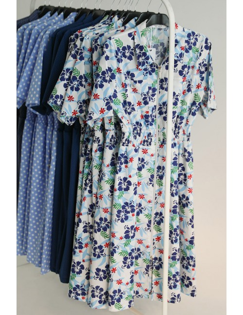 ORION Puplin Ing Ruha - Kék Virágos