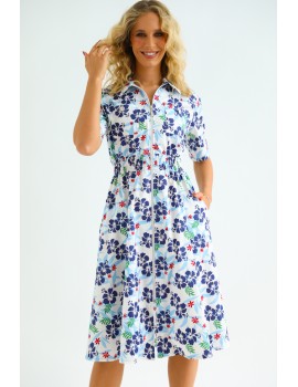 ORION Puplin Ing Ruha - Kék Virágos