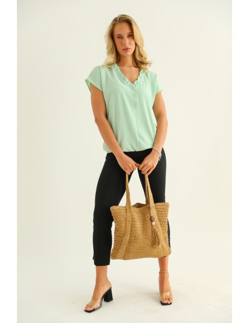 LINA Fodros Felső - Almazöld