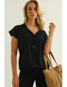 LINA Fodros Felső - Fekete