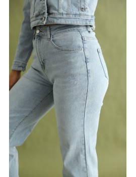 MINA Hímzett Farmernadrág