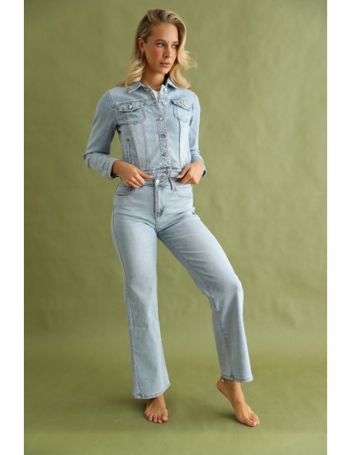 MINA Hímzett Farmernadrág