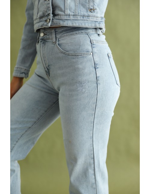 MINA Hímzett Farmernadrág