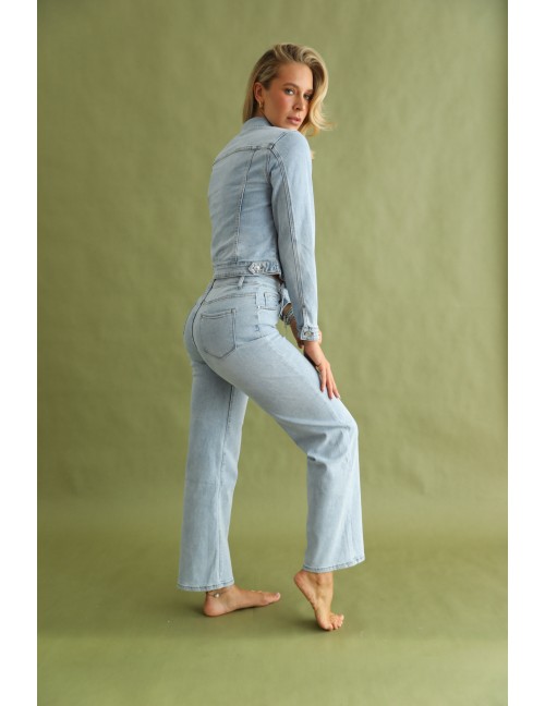 MINA Hímzett Farmernadrág