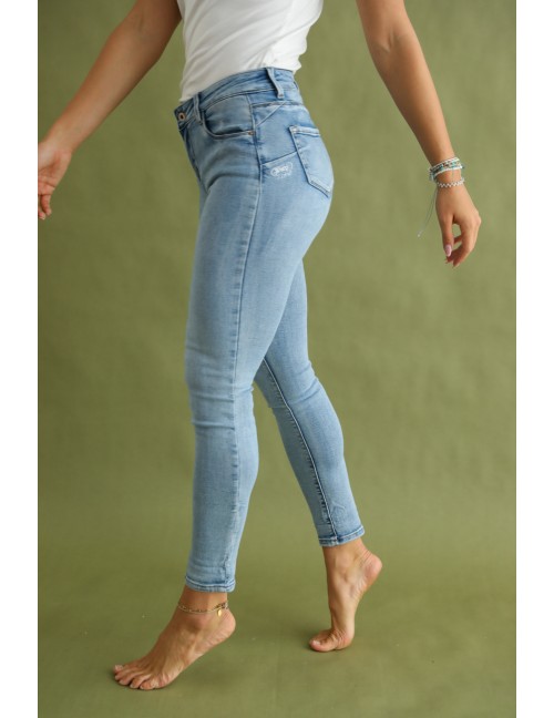 TELLY Hímzett Farmernadrág