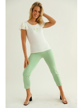 DINA Gumis Derekú Puntó Nadrág - Almazöld