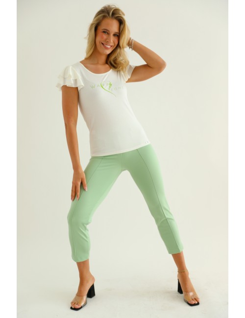 DINA Gumis Derekú Puntó Nadrág - Almazöld