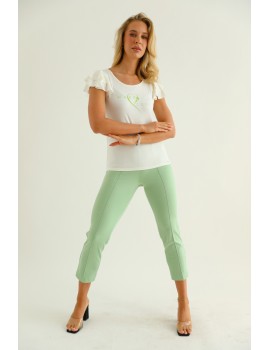 DINA Gumis Derekú Puntó Nadrág - Almazöld