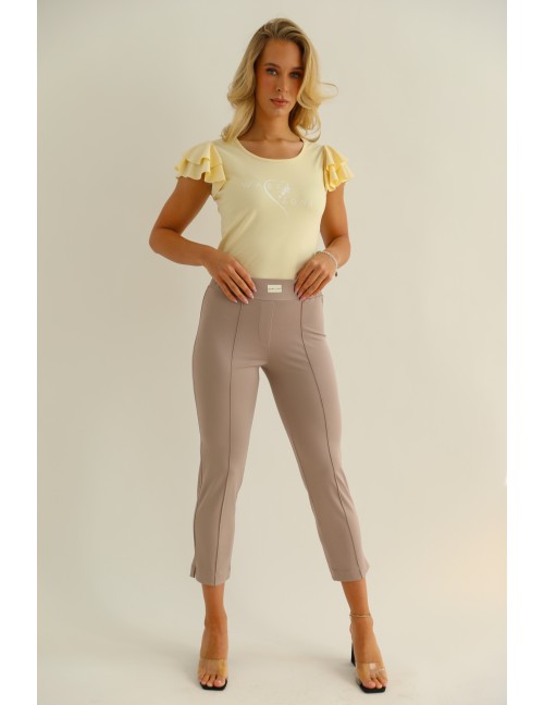 DINA Gumis Derekú Puntó Nadrág - Homok