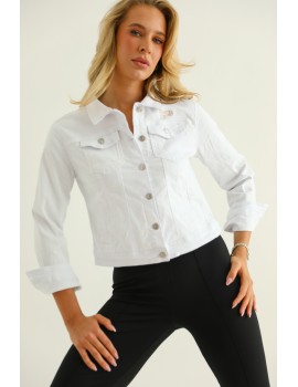 WHITE Hímzett Farmerdzseki