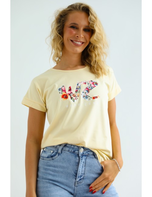 REA Filmnyomott Felső - Pasztell Sárga