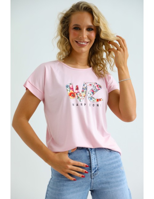 REA Filmnyomott Felső - Rózsaszín