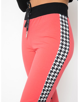 Houndstooth Joggers - Coral
