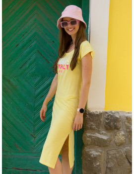 Cotton T-shirt Dress - Pastel Yellow