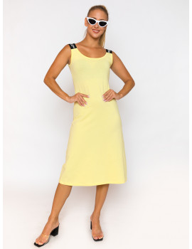 Cotton Dress WZ Straps - Pastel Yellow
