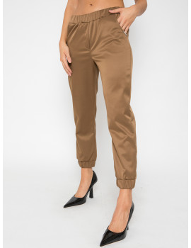 AVRIL Satin Trousers - Camel