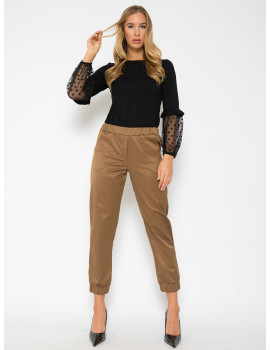AVRIL Satin Trousers - Camel