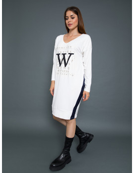 Willa Cotton Top - White with Black Logo