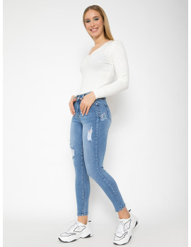 MARNIE Embroidered Skinny Jeans