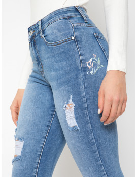 MARNIE Embroidered Skinny Jeans