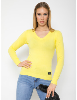V-neck Light Knit - Yellow