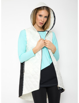 Oversized Quilted Vest - Off White
