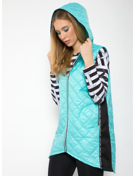 Oversized Quilted Vest - Mint