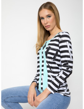 SALLY Striped Top - Mint