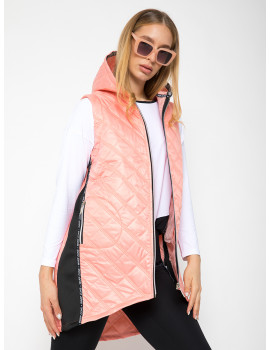 Oversized Quilted Vest - Peach