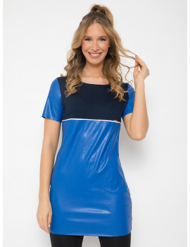 Faux Leather Top - Blue